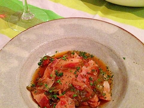 チキンのバスク風(鶏もも肉の煮込み)